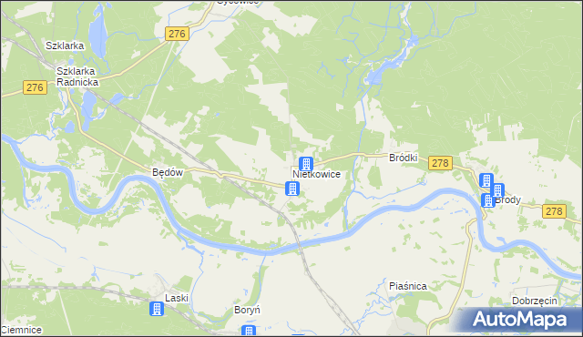 mapa Nietkowice, Nietkowice na mapie Targeo