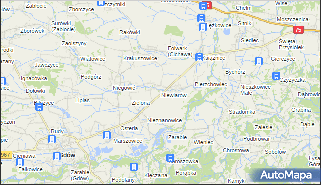 mapa Niewiarów, Niewiarów na mapie Targeo