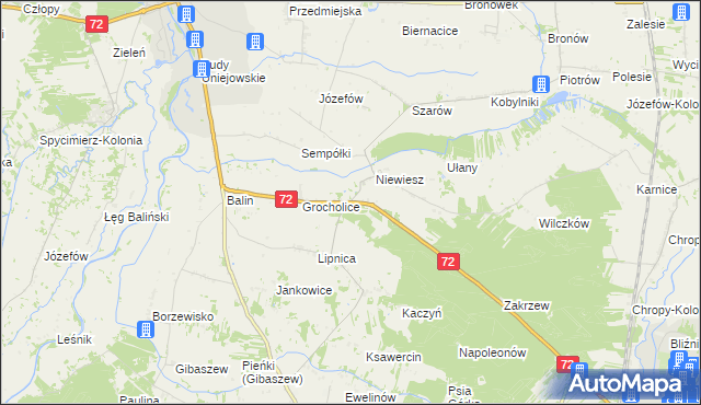 mapa Niewiesz-Kolonia, Niewiesz-Kolonia na mapie Targeo