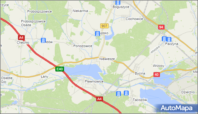 mapa Niewiesze, Niewiesze na mapie Targeo