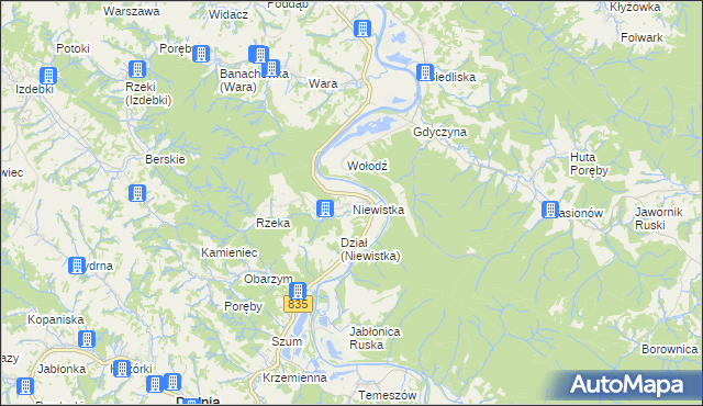 mapa Niewistka, Niewistka na mapie Targeo