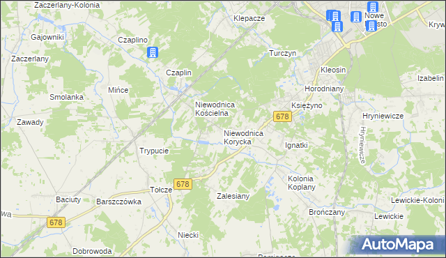 mapa Niewodnica Korycka, Niewodnica Korycka na mapie Targeo