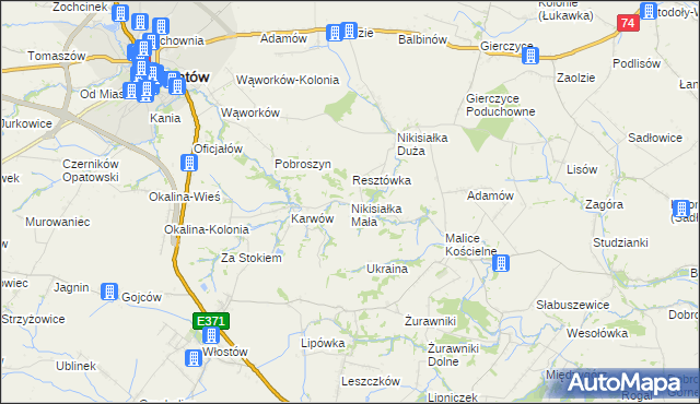 mapa Nikisiałka Mała, Nikisiałka Mała na mapie Targeo