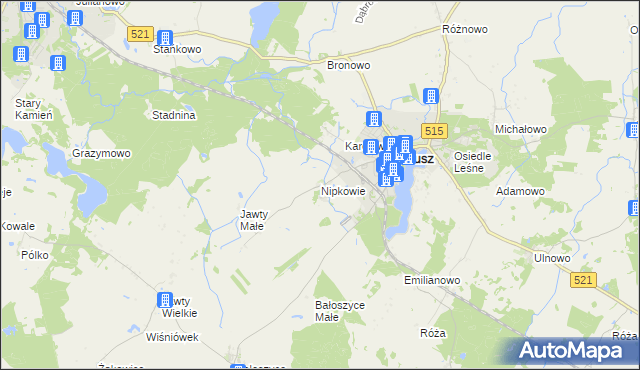 mapa Nipkowie, Nipkowie na mapie Targeo