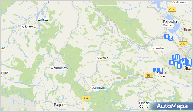 mapa Niwnice, Niwnice na mapie Targeo