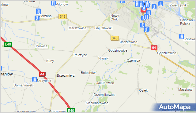 mapa Niwnik, Niwnik na mapie Targeo