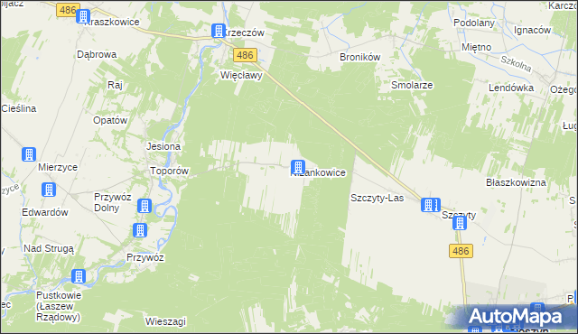 mapa Niżankowice, Niżankowice na mapie Targeo