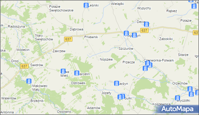 mapa Nojszew, Nojszew na mapie Targeo