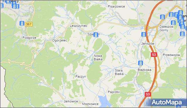 mapa Nowa Białka, Nowa Białka na mapie Targeo