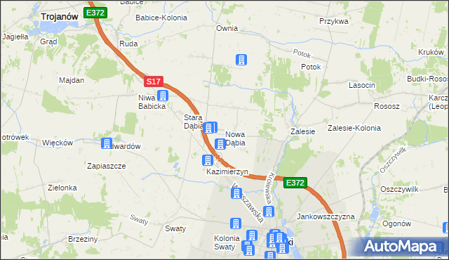 mapa Nowa Dąbia, Nowa Dąbia na mapie Targeo