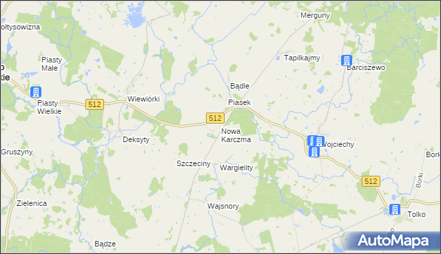 mapa Nowa Karczma gmina Górowo Iławeckie, Nowa Karczma gmina Górowo Iławeckie na mapie Targeo