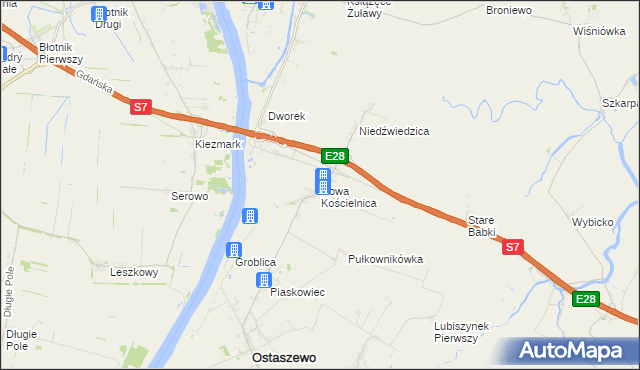 mapa Nowa Kościelnica, Nowa Kościelnica na mapie Targeo