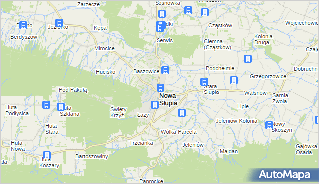 mapa Nowa Słupia, Nowa Słupia na mapie Targeo