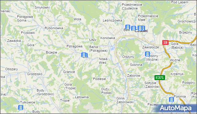 mapa Nowa Wieś gmina Czudec, Nowa Wieś gmina Czudec na mapie Targeo