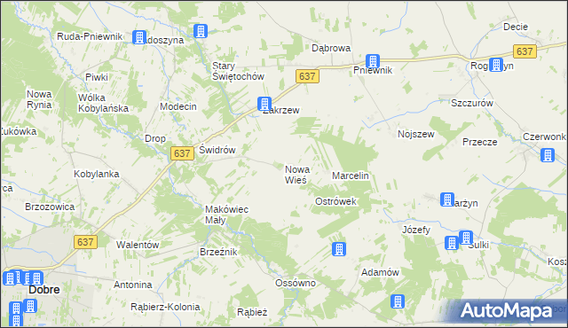 mapa Nowa Wieś gmina Dobre, Nowa Wieś gmina Dobre na mapie Targeo