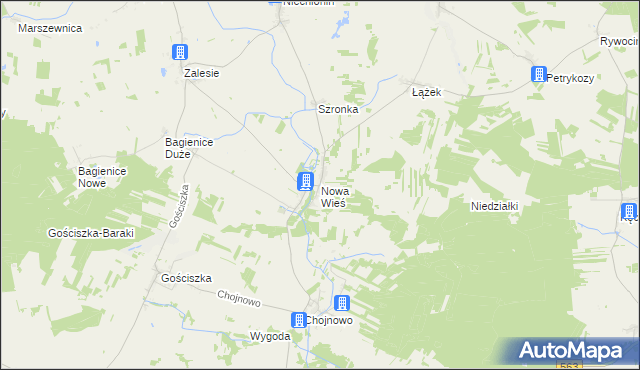 mapa Nowa Wieś gmina Kuczbork-Osada, Nowa Wieś gmina Kuczbork-Osada na mapie Targeo