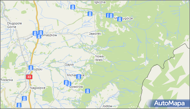 mapa Nowa Wieś gmina Międzylesie, Nowa Wieś gmina Międzylesie na mapie Targeo