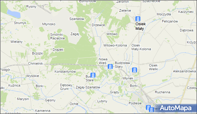 mapa Nowa Wieś gmina Osiek Mały, Nowa Wieś gmina Osiek Mały na mapie Targeo