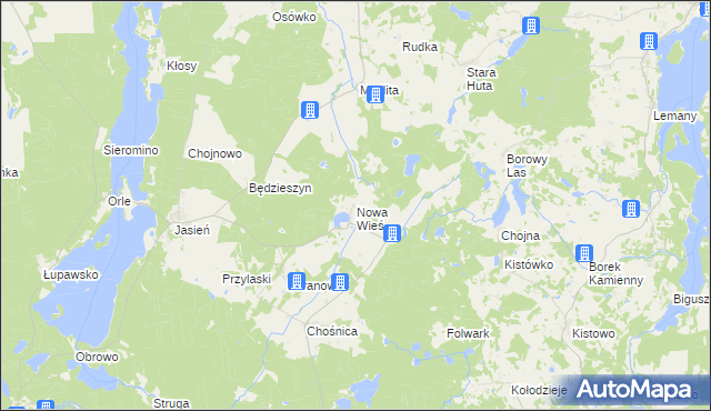 mapa Nowa Wieś gmina Parchowo, Nowa Wieś gmina Parchowo na mapie Targeo