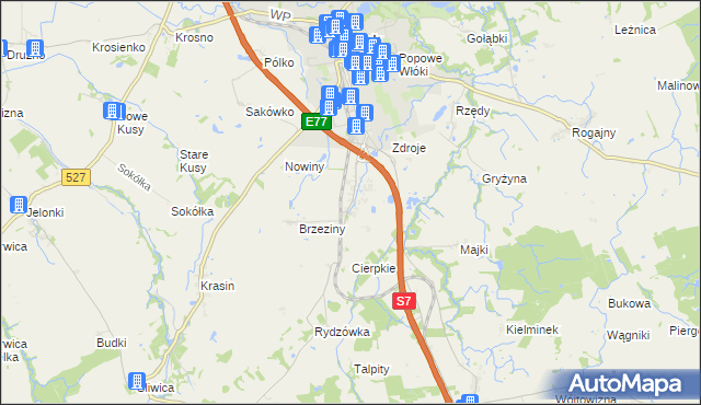mapa Nowa Wieś gmina Pasłęk, Nowa Wieś gmina Pasłęk na mapie Targeo