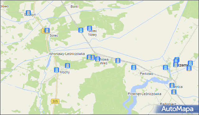 mapa Nowa Wieś gmina Przemęt, Nowa Wieś gmina Przemęt na mapie Targeo