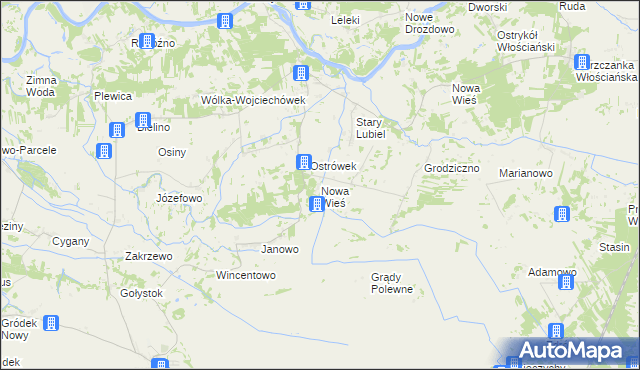 mapa Nowa Wieś gmina Rząśnik, Nowa Wieś gmina Rząśnik na mapie Targeo