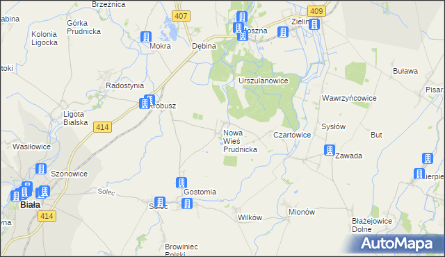 mapa Nowa Wieś Prudnicka, Nowa Wieś Prudnicka na mapie Targeo