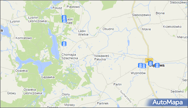 mapa Nowawieś Pałucka, Nowawieś Pałucka na mapie Targeo