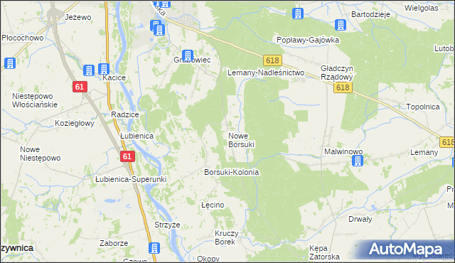 mapa Nowe Borsuki, Nowe Borsuki na mapie Targeo