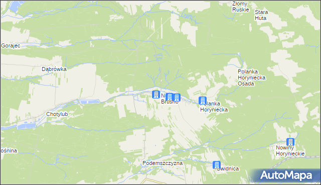 mapa Nowe Brusno, Nowe Brusno na mapie Targeo