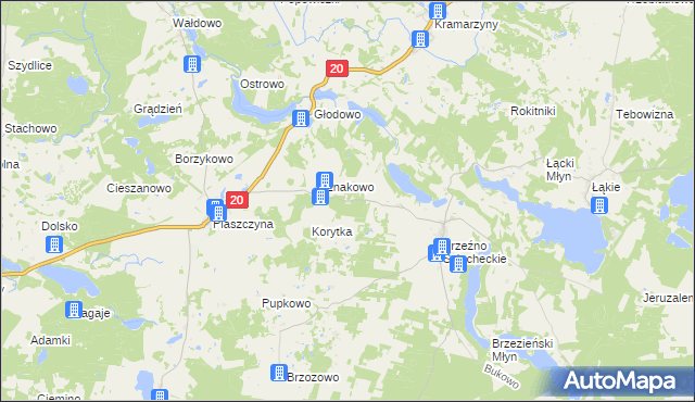 mapa Nowe Brzeźno gmina Lipnica, Nowe Brzeźno gmina Lipnica na mapie Targeo