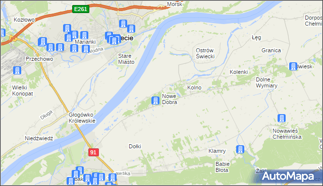 mapa Nowe Dobra gmina Chełmno, Nowe Dobra gmina Chełmno na mapie Targeo