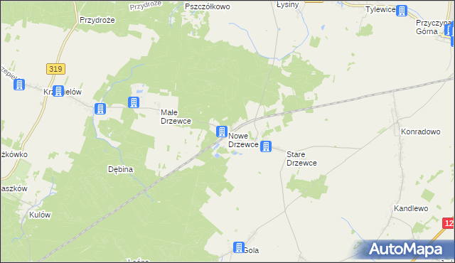 mapa Nowe Drzewce, Nowe Drzewce na mapie Targeo