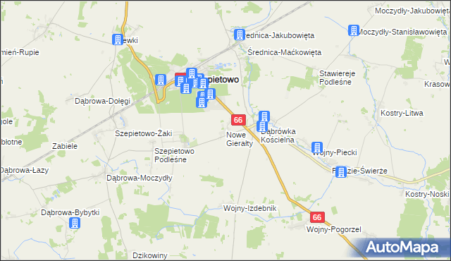 mapa Nowe Gierałty, Nowe Gierałty na mapie Targeo