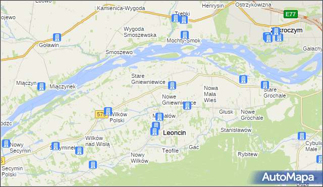 mapa Nowe Gniewniewice, Nowe Gniewniewice na mapie Targeo