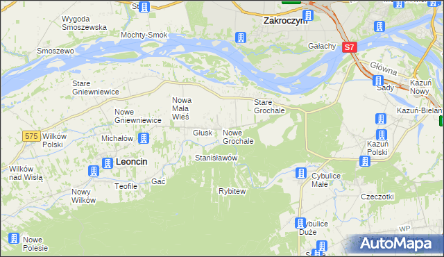 mapa Nowe Grochale, Nowe Grochale na mapie Targeo