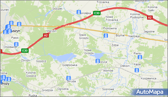 mapa Nowe Groszki, Nowe Groszki na mapie Targeo