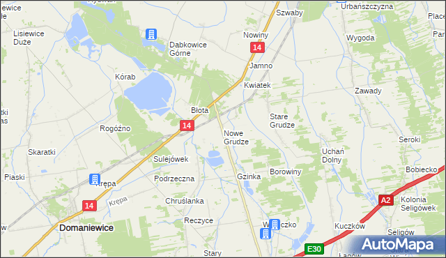 mapa Nowe Grudze, Nowe Grudze na mapie Targeo