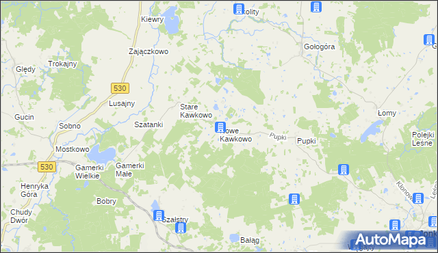 mapa Nowe Kawkowo, Nowe Kawkowo na mapie Targeo