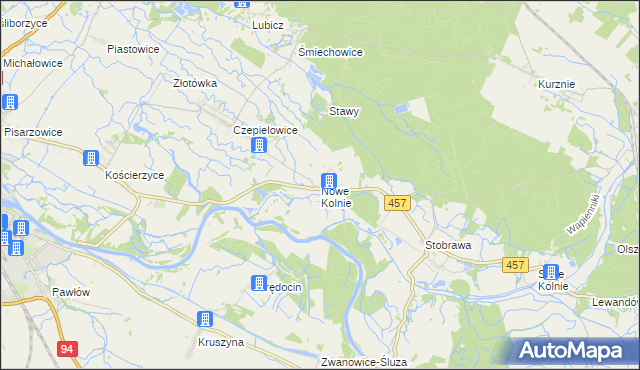 mapa Nowe Kolnie, Nowe Kolnie na mapie Targeo