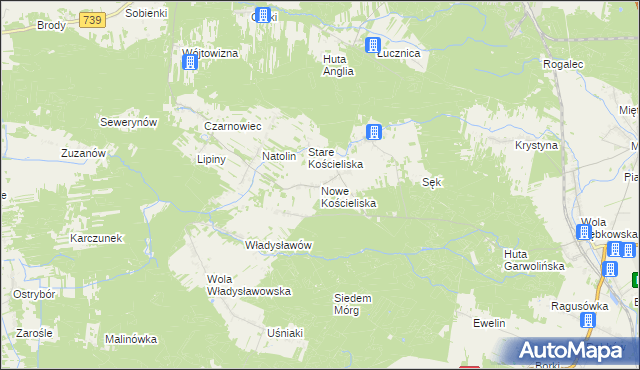 mapa Nowe Kościeliska, Nowe Kościeliska na mapie Targeo