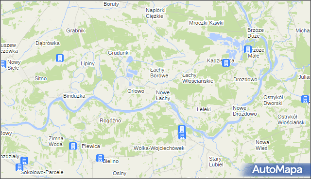 mapa Nowe Łachy, Nowe Łachy na mapie Targeo