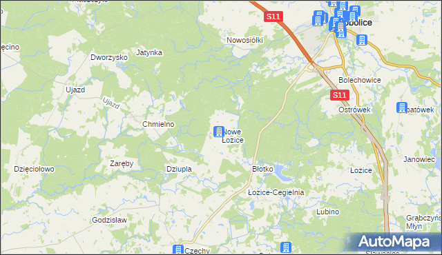 mapa Nowe Łozice, Nowe Łozice na mapie Targeo