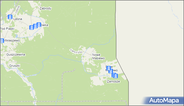 mapa Nowe Masiewo, Nowe Masiewo na mapie Targeo