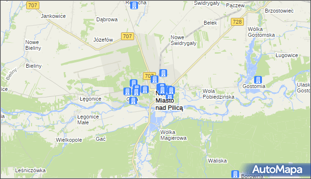 mapa Nowe Miasto nad Pilicą, Nowe Miasto nad Pilicą na mapie Targeo