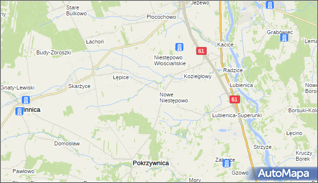 mapa Nowe Niestępowo, Nowe Niestępowo na mapie Targeo