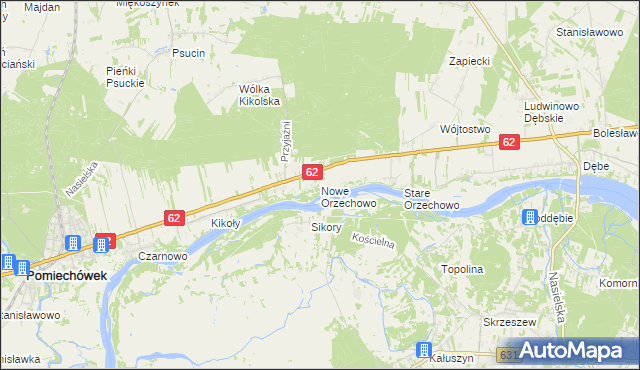 mapa Nowe Orzechowo, Nowe Orzechowo na mapie Targeo