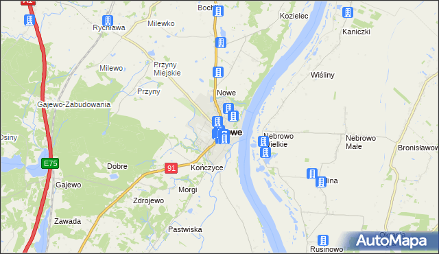 mapa Nowe powiat świecki, Nowe powiat świecki na mapie Targeo
