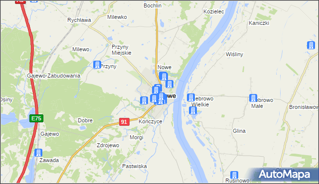 mapa Nowe powiat świecki, Nowe powiat świecki na mapie Targeo