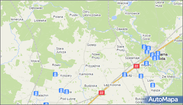 mapa Nowe Prusy, Nowe Prusy na mapie Targeo